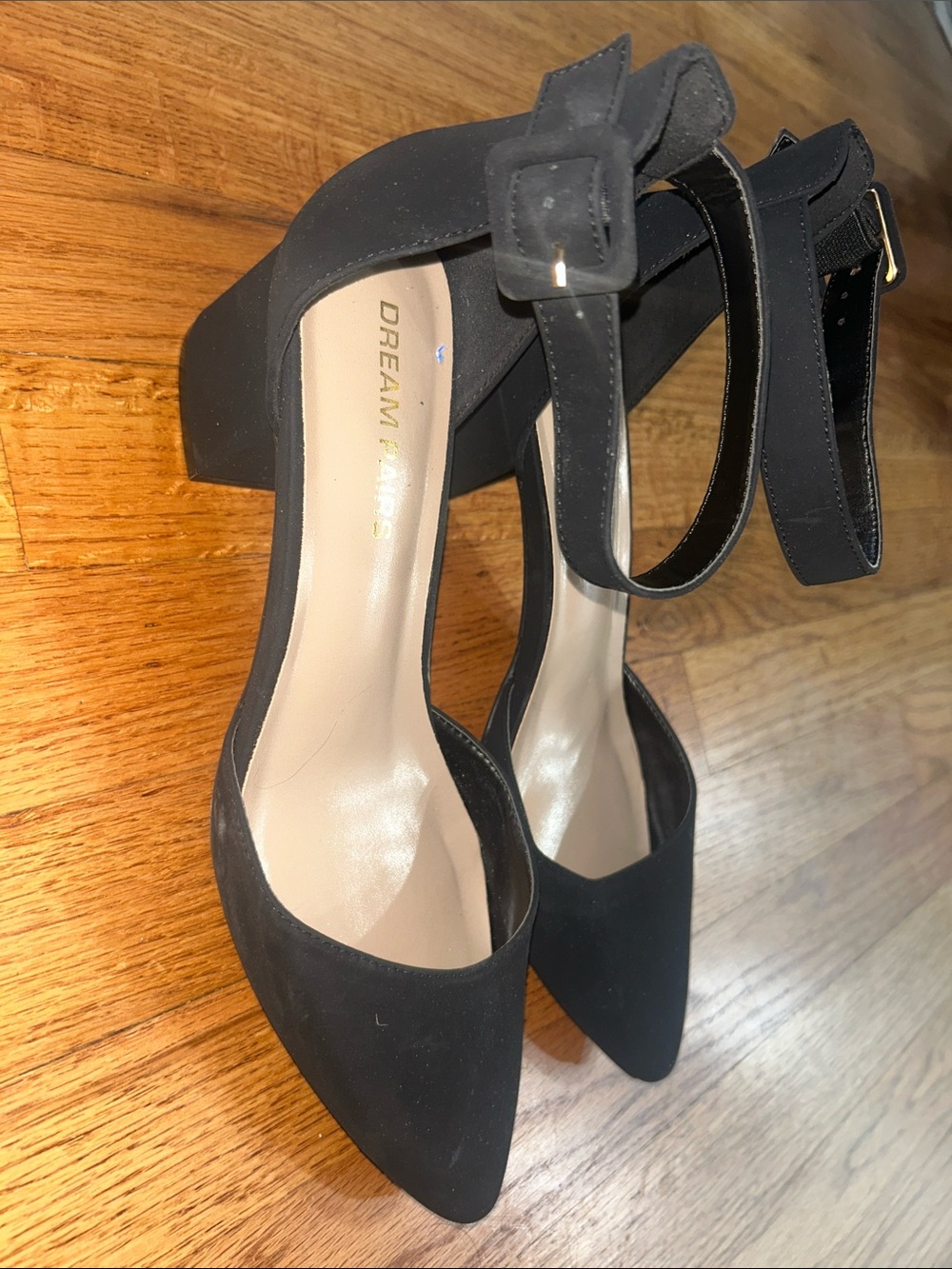 Dream Pairs Annee Black Pointed Ankle-Strap Heels NEW sz 10